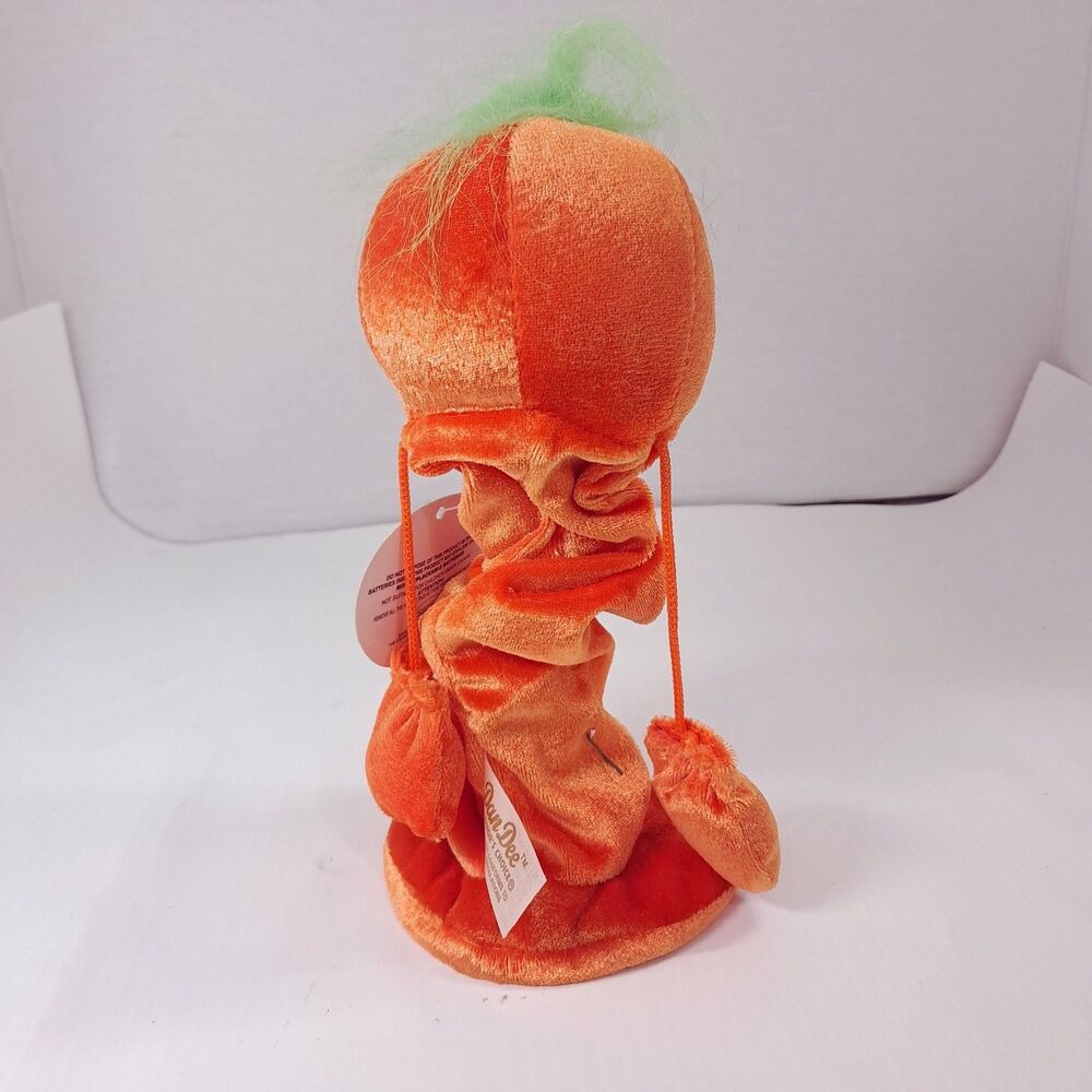 Vintage Dan Dee Pumpkin Spooky Hop & Pop up toy plush Halloween sounds Dandee - Picture 4 of 8